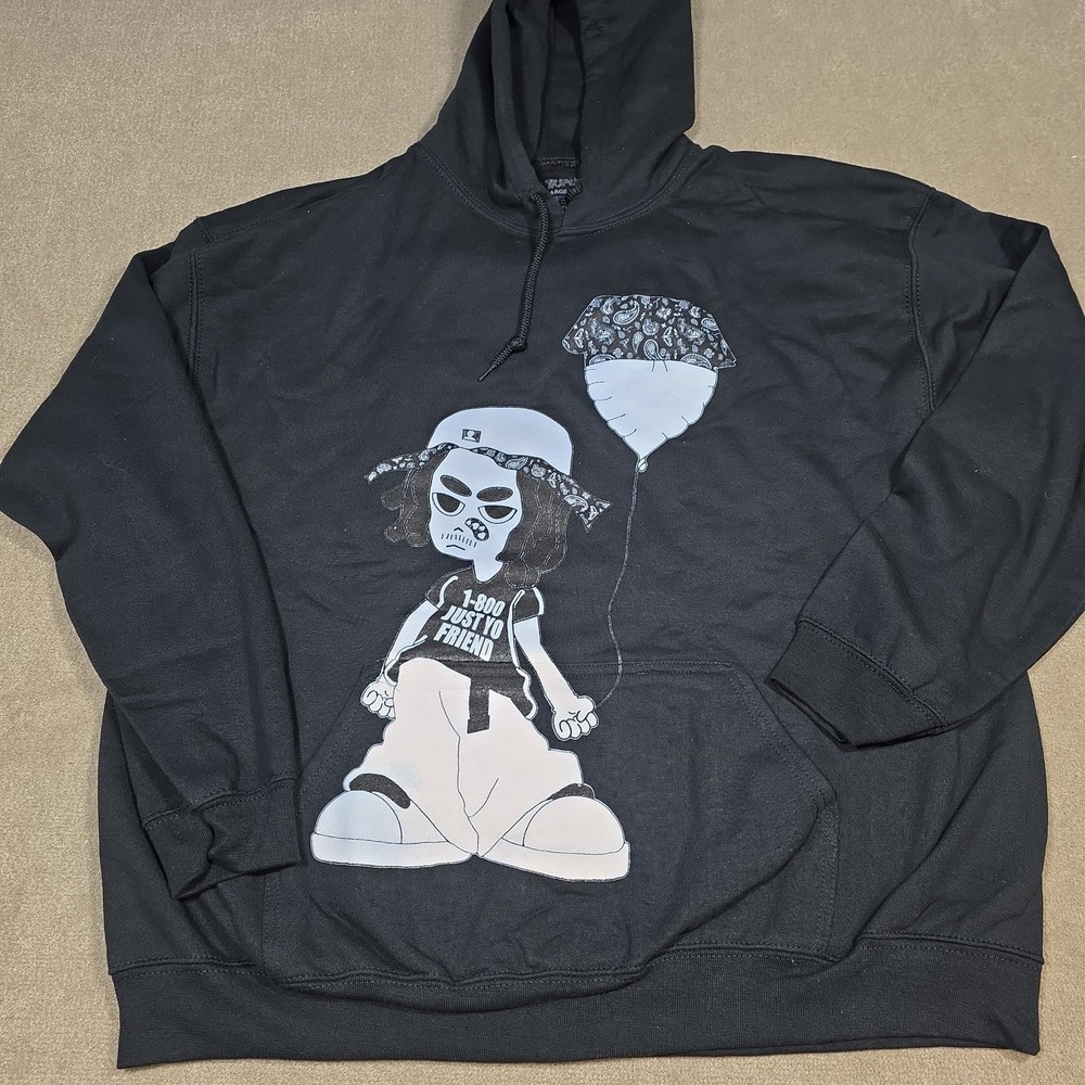 eem triplin Black graphic hoodie‎ FLM TOUR Size Extra Large New Music Sweatshirt